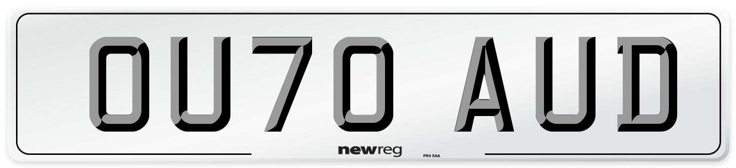 OU70 AUD Number Plate from New Reg